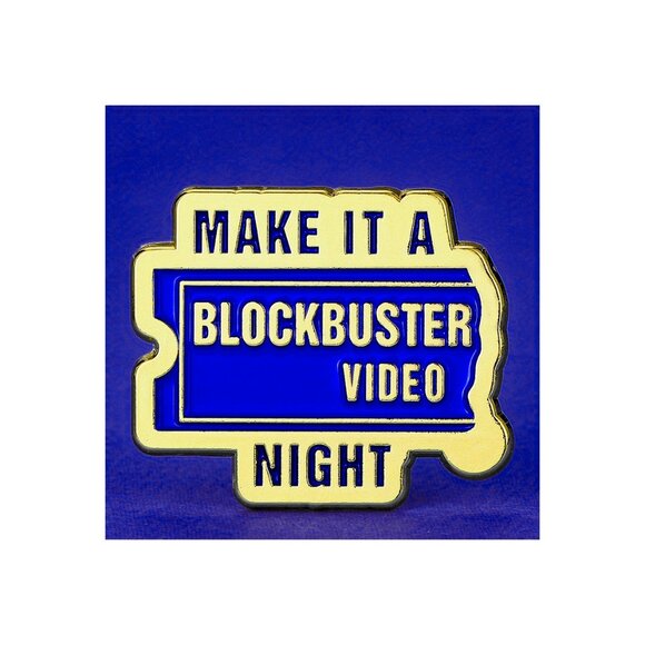 TheEdgeOfNik Jewelry - VINTAGE BLOCKBUSTER LOGO OIL DRIPPED ENAMEL PIN  NWT